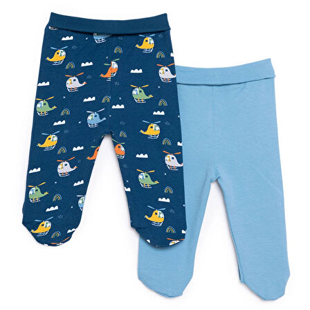 HelloBaby Erkek Bebek Yenidoğan 2li Patikli Alt