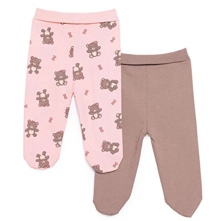 HelloBaby Kız Bebek Yenidoğan 2li Patikli Alt