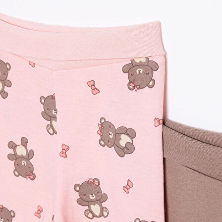 HelloBaby Kız Bebek Yenidoğan 2li Patikli Alt