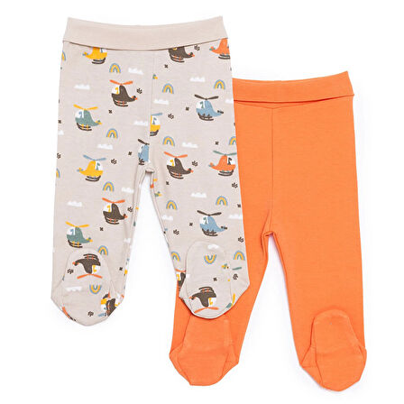 HelloBaby Erkek Bebek Yenidoğan 2li Patikli Alt