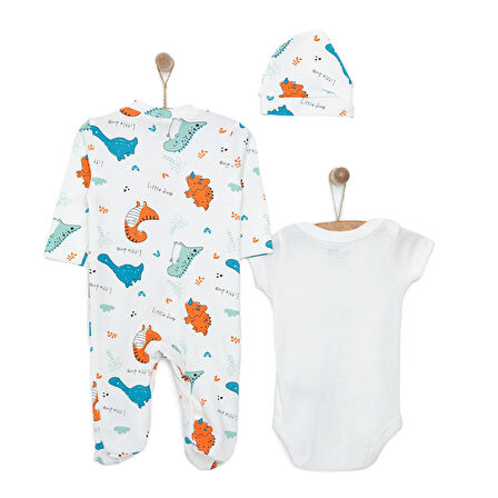 HelloBaby Erkek Tulum-Body-Şapka Erkek Bebek