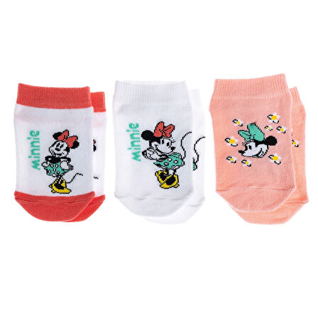 Disney Minnie Mouse 3'lü Bilek Çorap Kız Bebek