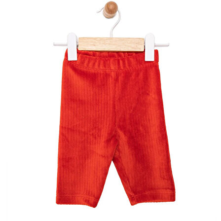 KRENN Kız Bebek Basic Tayt Kadife Reçme Paça Kırmızı