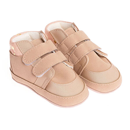 HelloBaby Kız Bebek Yürüme Öncesi Ayakkabı Suni Deri Bej