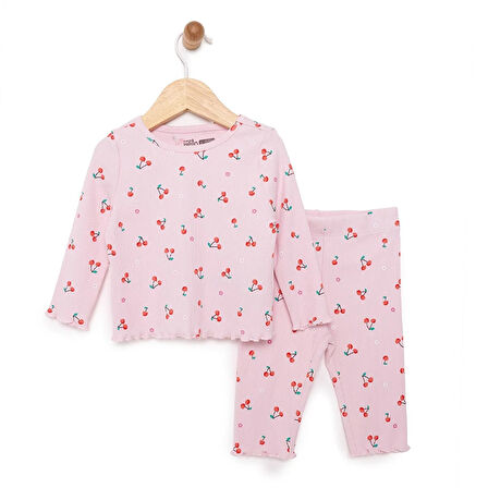 HelloBaby Kız Uzun Kol Pijama Takımı Kız Bebek