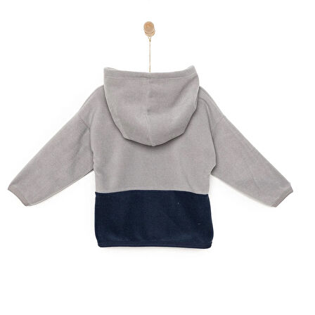 HelloBaby Basic Erkek Fermuarlı Kapüşonlu Polar Hırka Erkek Bebek