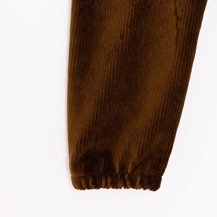 HelloBaby Erkek Bebek Basic Eşofman Alt Kadife Lastikli Paça Ekru