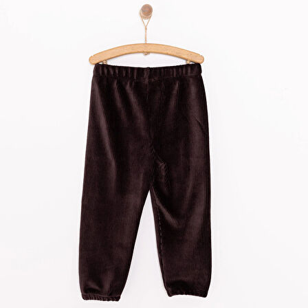 HelloBaby Erkek Bebek Basic Eşofman Alt Kadife Lastikli Paça Ekru