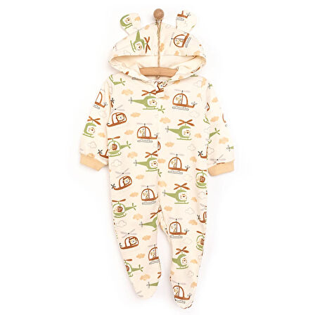HelloBaby Yenidoğan Erkek Kapüşonlu Tulum Erkek Bebek