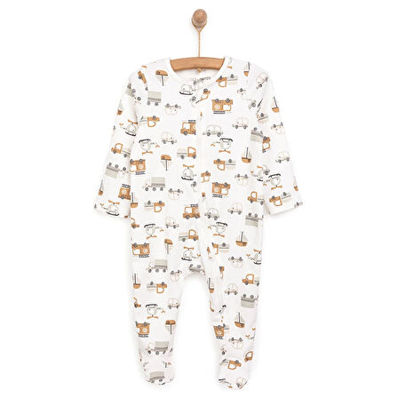 HelloBaby Yenidoğan Erkek  Organik Patikli Tulum Erkek Bebek