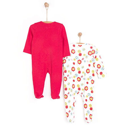 HelloBaby Yenidoğan Kız  2li Patikli Tulum Kız Bebek
