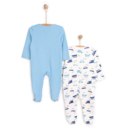 HelloBaby Yenidoğan 2li Erkek Patikli Tulum Erkek Bebek