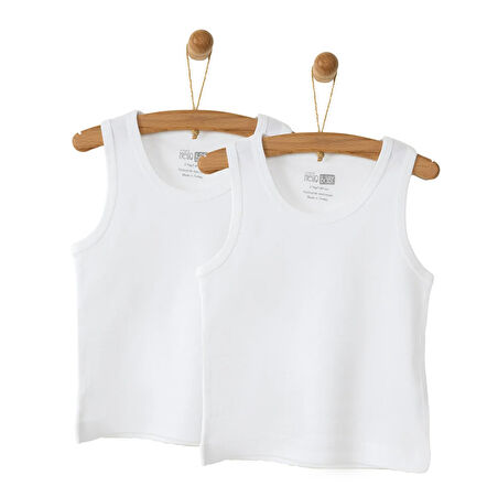 HelloBaby Erkek Bebek 2li Atlet Beyaz