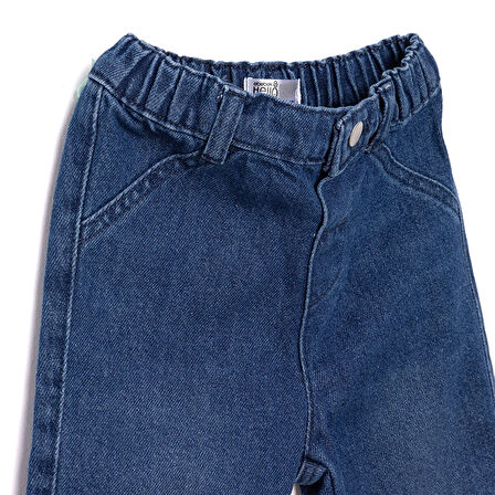 HelloBaby Erkek Bebek Pantolon Denim Space Reçme Paça İndigo