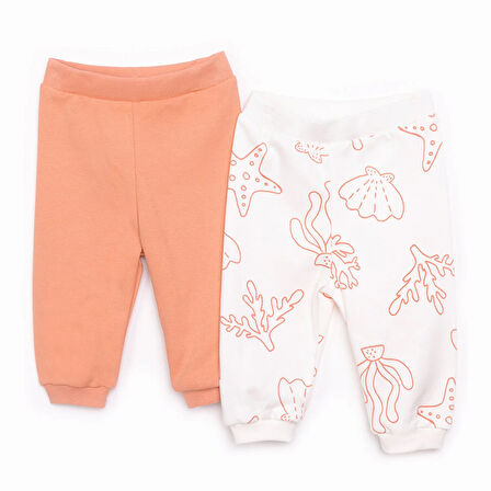 HelloBaby Basic Kız Deniz Yıldızı Desenli 2li Patiksiz Alt Kız Bebek