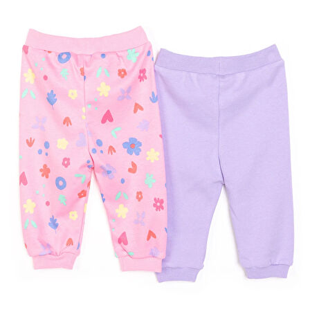 HelloBaby Basic Kız Çiçek Desenli 2li Patiksiz Alt Kız Bebek