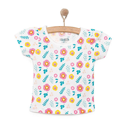 HelloBaby Basic Kız Çiçek Desenli T-Shirt Kız Bebek
