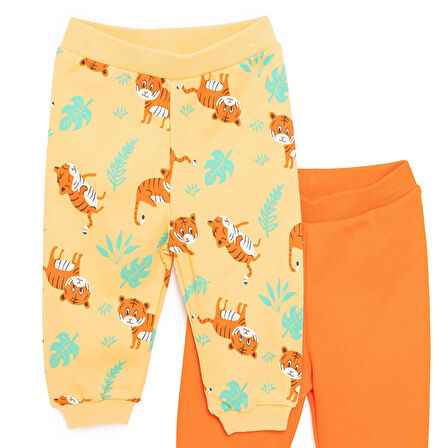 HelloBaby Basic Erkek Roar Baskılı 2li Patiksiz Alt Erkek Bebek