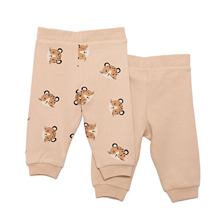 HelloBaby Basic Erkek Ayıcık Baskılı 2li Patiksiz Alt Erkek Bebek