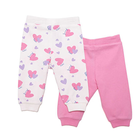 HelloBaby Basic Kız Kalp Desenli 2li Patiksiz Alt Kız Bebek