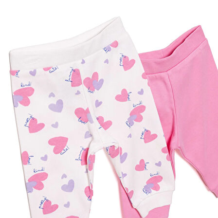 HelloBaby Basic Kız Kalp Desenli 2li Patiksiz Alt Kız Bebek