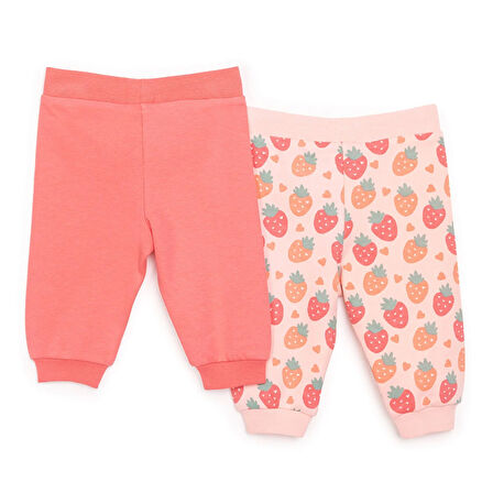 HelloBaby Basic Kız Çilek Desenli 2li Patiksiz Alt Kız Bebek