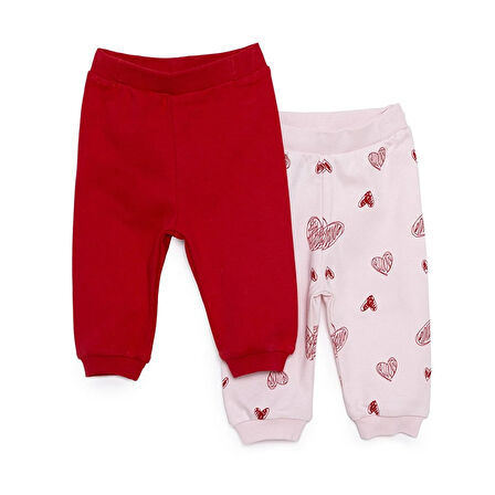 HelloBaby Basic Kız Kalp Desenli 2li Patiksiz Alt Kız Bebek
