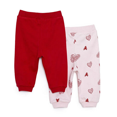 HelloBaby Basic Kız Kalp Desenli 2li Patiksiz Alt Kız Bebek