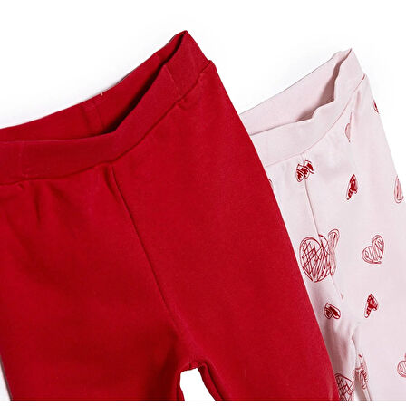 HelloBaby Basic Kız Kalp Desenli 2li Patiksiz Alt Kız Bebek