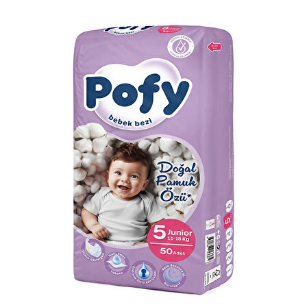 Pofy Junior 5 Numara Bebek Bezi 11-18 kg 50 Adet