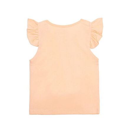 HelloBaby Basic Kız Çiçek ve Kedi Baskılı Atlet T-shirt Kız Bebek