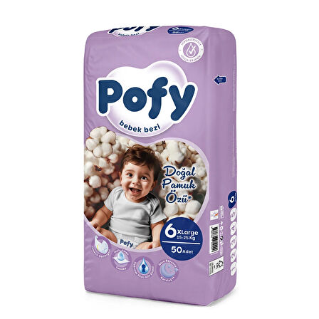Pofy XL 6 Numara Bebek Bezi 15-25 kg 50 Adet