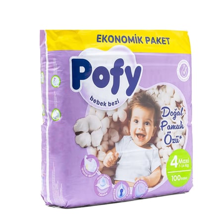 Pofy Maxi 4 Numara Bebek Bezi 100 Adet