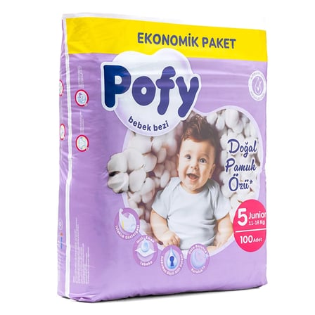 Pofy Junior 5 Numara Bebek Bezi 100 Adet