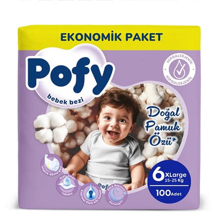 Pofy XL 6 Numara Bebek Bezi 100 Adet