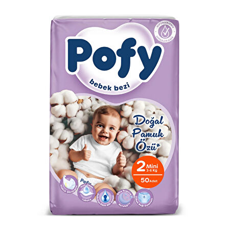 Pofy Mini 2 Numara Bebek Bezi 3-6 kg 50 Adet