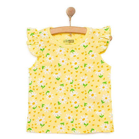 HelloBaby Basic Kız Papatya Desenli Atlet T-shirt Kız Bebek