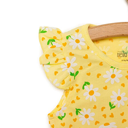 HelloBaby Basic Kız Papatya Desenli Atlet T-shirt Kız Bebek