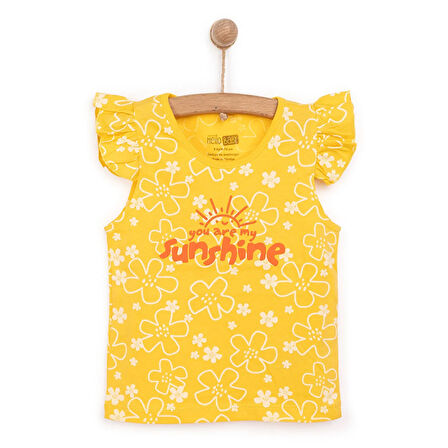 HelloBaby Basic Kız Güneş Işığı Desenli Atlet T-shirt Kız Bebek