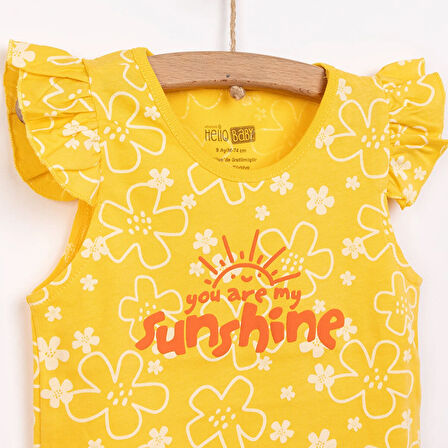 HelloBaby Basic Kız Güneş Işığı Desenli Atlet T-shirt Kız Bebek