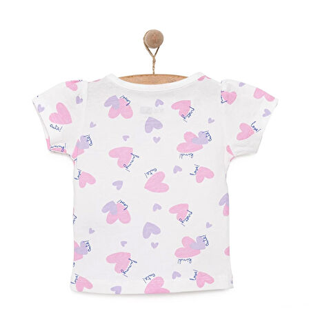 HelloBaby Basic Kız Kalp Desenli T-Shirt Kız Bebek