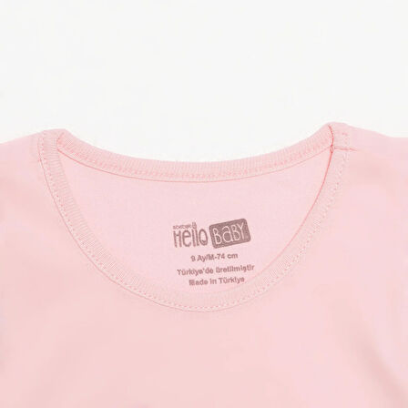 HelloBaby Basic Kız Kelebek ve Papatya Baskılı Atlet T-shirt Kız Bebek