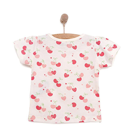 HelloBaby Basic Kız Kiraz Desenli T-Shirt Kız Bebek