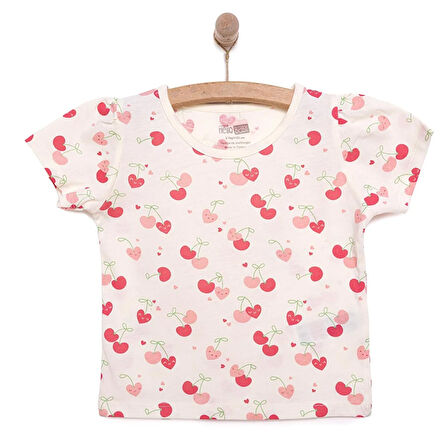 HelloBaby Basic Kız Kiraz Desenli T-Shirt Kız Bebek