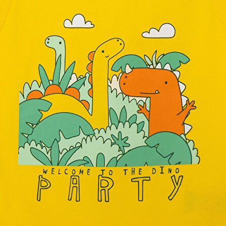 HelloBaby Basic Erkek Dinozor Partisi Baskılı Atlet Tshirt Erkek Bebek