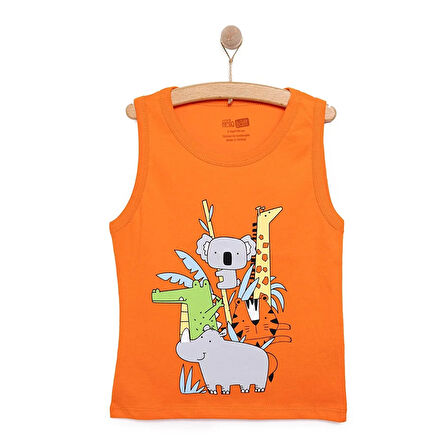 HelloBaby Basic Erkek Hayvan Baskılı Atlet Tshirt Erkek Bebek