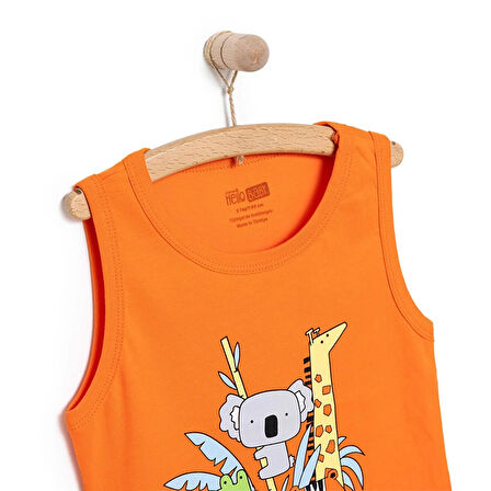 HelloBaby Basic Erkek Hayvan Baskılı Atlet Tshirt Erkek Bebek
