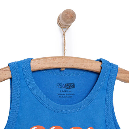 HelloBaby Basic Erkek Yüzücü Canavar Baskılı Atlet Tshirt Erkek Bebek
