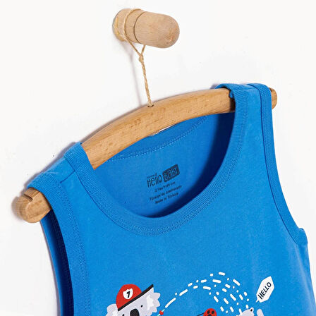 HelloBaby Basic Erkek Hayvan İtfaiye Baskılı Atlet Tshirt Erkek Bebek