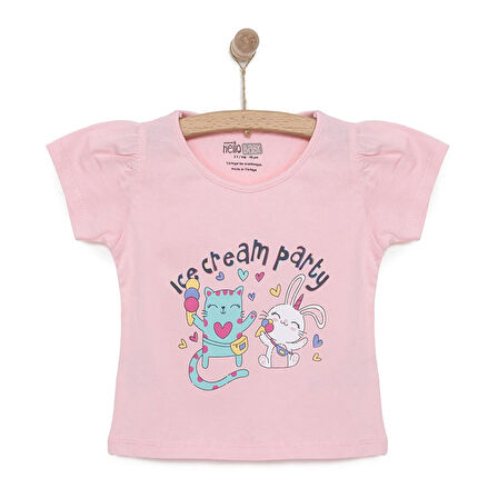 HelloBaby Basic Kız Dondurma Partisi Baskılı T-Shirt Kız Bebek